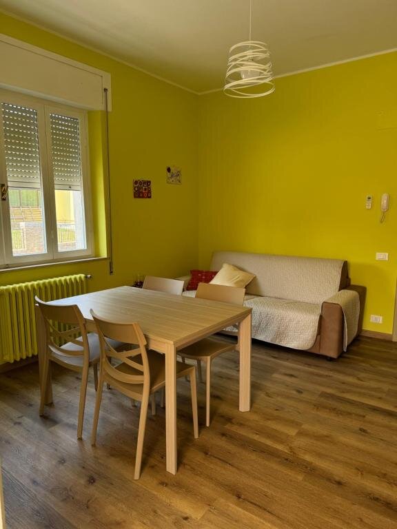 Dining and living area of the Monti apartment