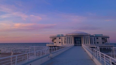 Senigallia's Rotonda a Mare at sunset